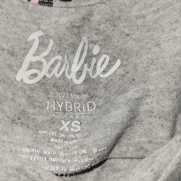 Barbie Gray Logo Tee Girls XS - Picture 3 of 4